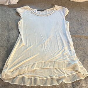 Essentials by Milano White Cap Sleeve Blouse